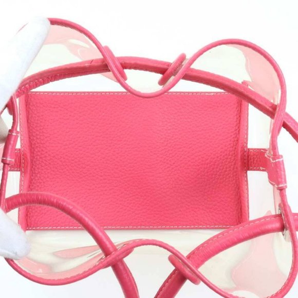 Authentic VASIC Vinyl Handbag Clear/Pink PVC/Leather - Picture 4 of 14